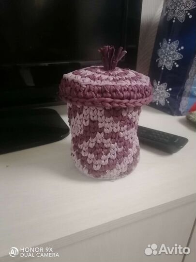 Корзинки-шкатулки из трикотажной пряжи