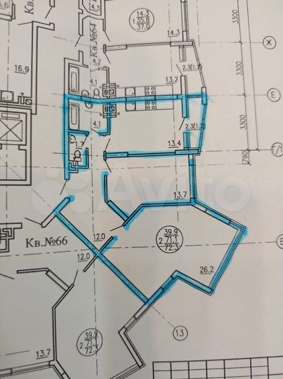 2-к. квартира, 73 м², 8/23 эт.