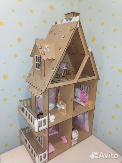 Детский деревянный домик для кукол