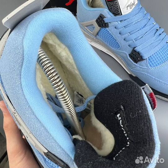 Зимние Nike Jordan 4 Blue с мехом