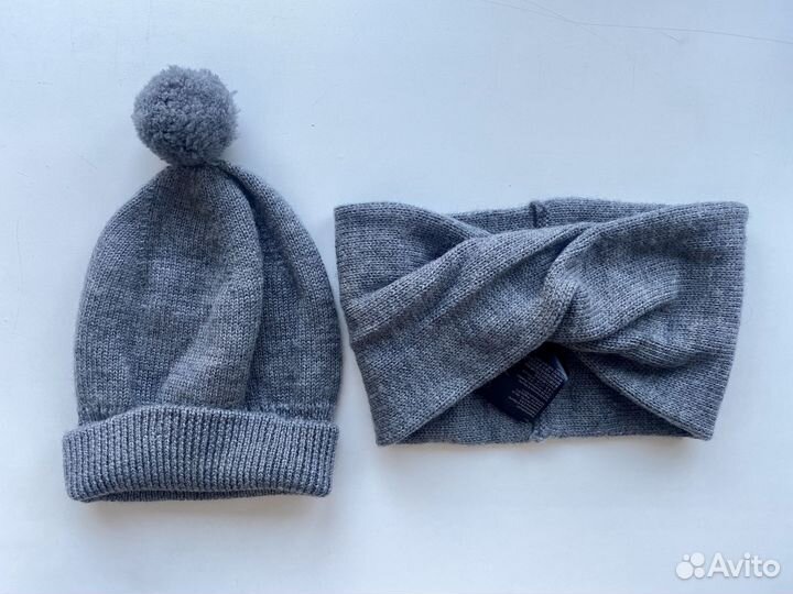 Шерстяные шапка и шарф-снуд H&M р.86/92