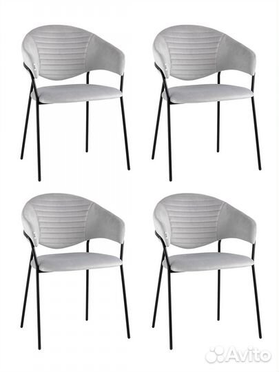 Стул Алексис велюр серый 4 шт