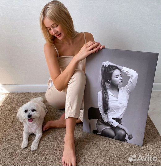 Портрет по фото на холсте