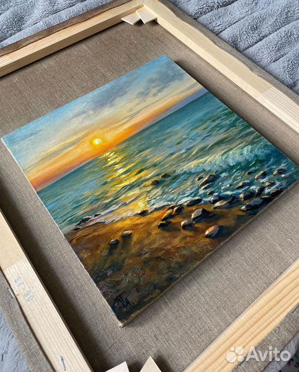 Картина маслом морской пейзаж закат