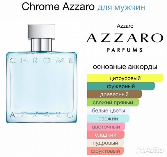 Azzaro Chrome 30 ml парфюм мужской духи