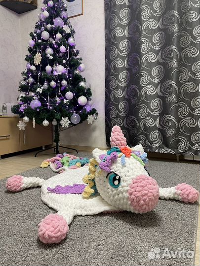 Вязаный плюшевый Детский коврик игрушка единорог