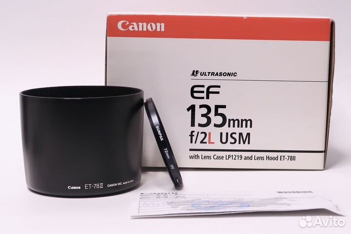 Объектив Canon EF 135mm f2 L USM + фильтр