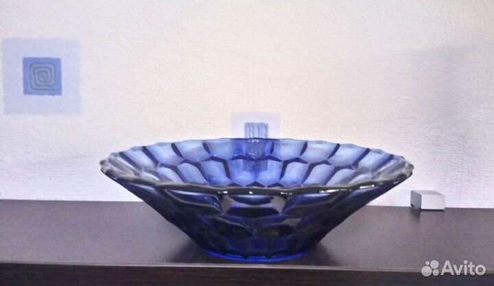 Салатник из синего стекла СССР