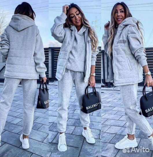 Женский осенний спортивный костюм тройка 44-54р