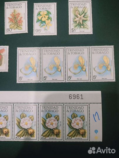 Марки Trinidad Tobago флора цветы 1985