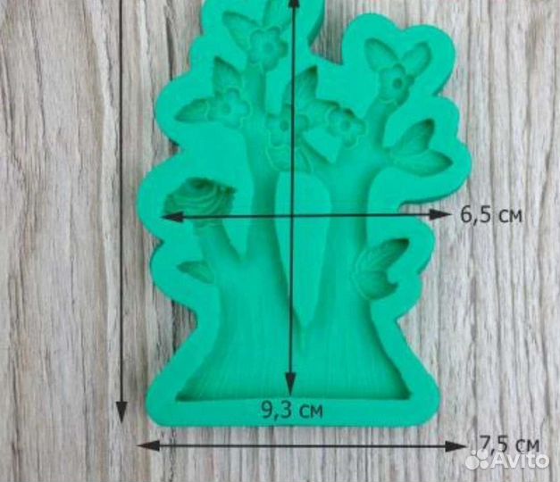 Силиконовая форма дерево с цветами большое