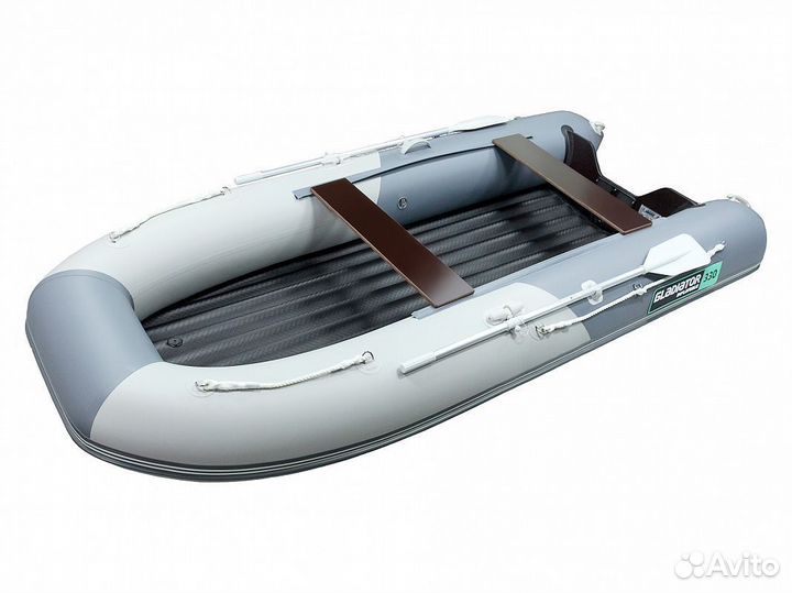 Надувная лодка gladiator E350S В сером цвете