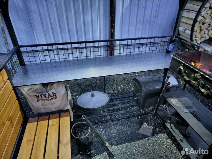 Мангальная зона, беседка с мангалом