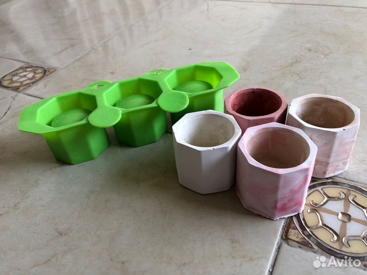 Формочки для кашпо из гипса