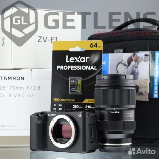 Sony ZV-E1 + Tamron 28-75 + Lexar 64 + Holster