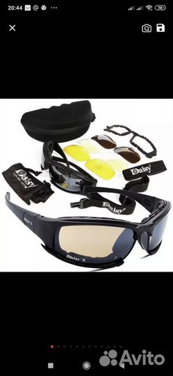 Комплект армейские очки x7 (линзы,салфетка,сумка)