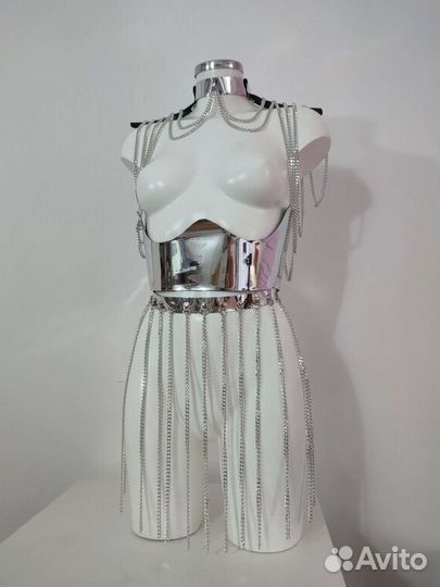 Цепи эполеты на плечи украшение из цепей футуристи