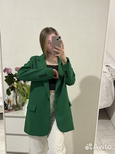 Пиджак женский зеленый