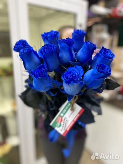 Букет из 11 синих роз