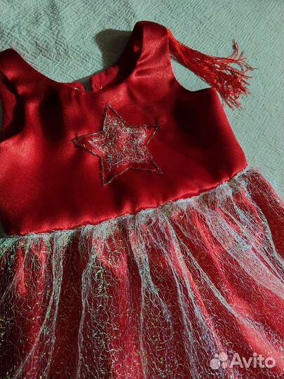 Нарядное красное платье для девочки 98 104