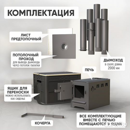 Отопительная печь Буржуйка для палатки