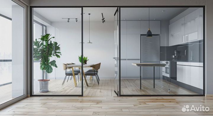 Дверь межкомнатная стеклянная вставка