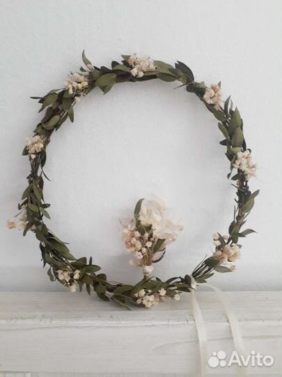 Венок на голову из сухоцветов