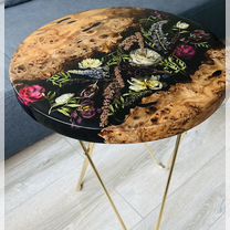 Журнальный столик из массива карагача и смолы, Белорецк