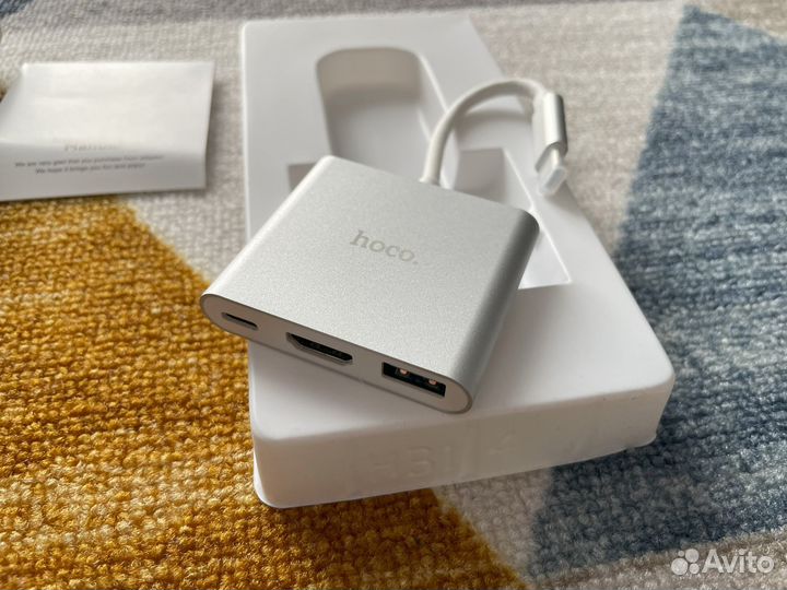 Адаптер Type-C HB14 (Type-C (PD) +USB3.0+hdtv)