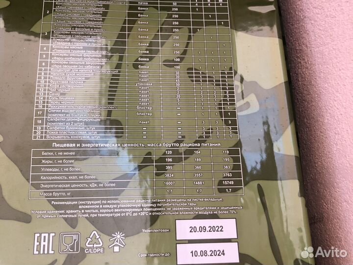 Ирп сухпай сухой паек