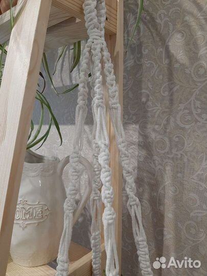 Кашпо макраме для цветов подвесное