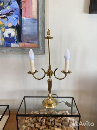 Антикварное основание для лампы. Массив латуни. Ге