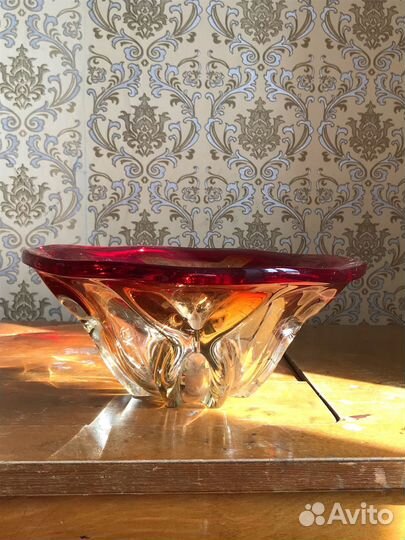 Салатник цветное стекло СССР