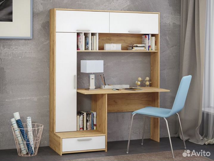 Стол письменный с надстройкой и полками