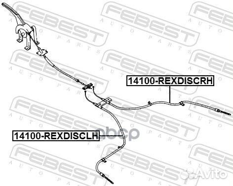 Трос ручного тормоза правый 14100-rexdiscrh Febest