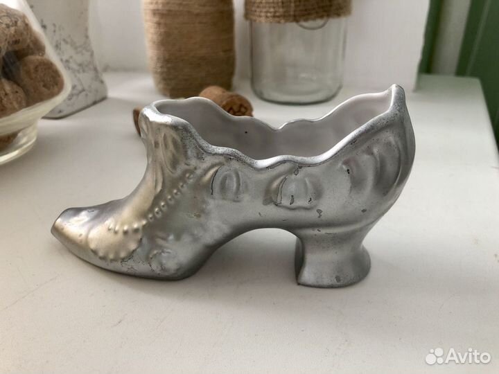 Керамическая конфетница, статуэтка Туфелька