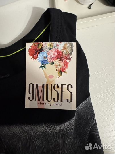 Футболка черная женская с принтом кошка