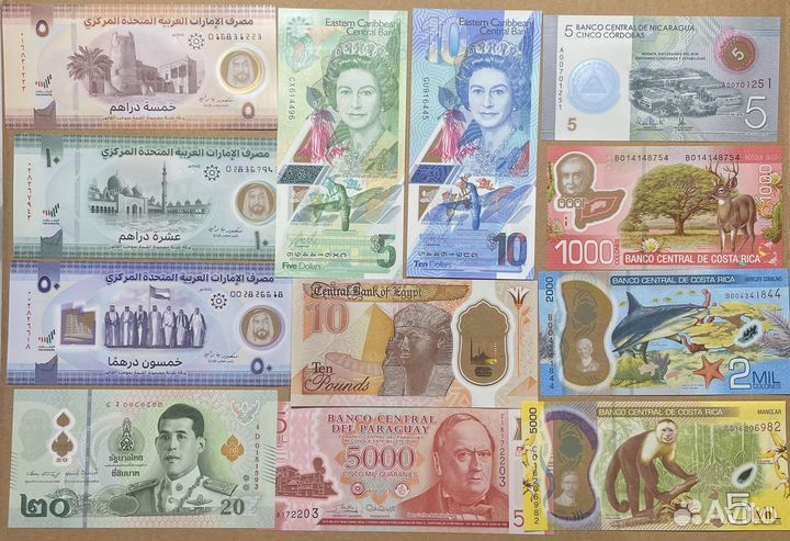 Полимерные банкноты ОАЭ, Таиланд, Коста-Рика и др