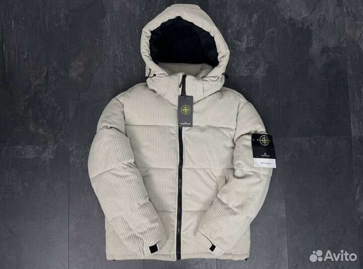 Вельветовый пуховик stone island