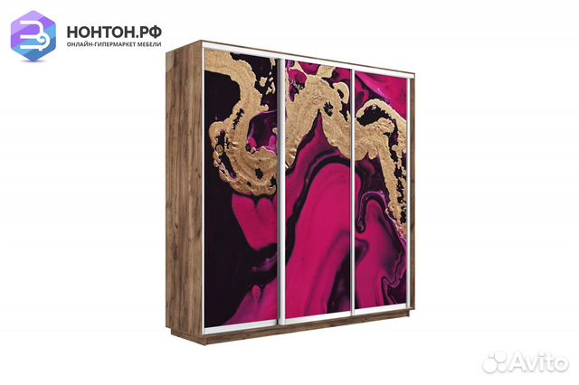 Шкаф-купе 3-х дверный Нонтон фото №1005 / крафт та