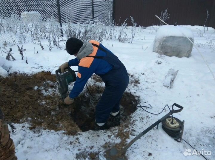 Септик не требующий откачки - Зимой с установкой