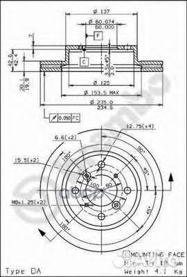 Диск тормозной Standard перед 09727910 Brembo