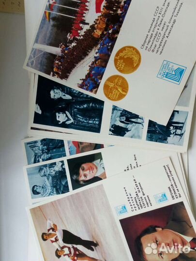 Книга, комплекты открыток о советском спорте