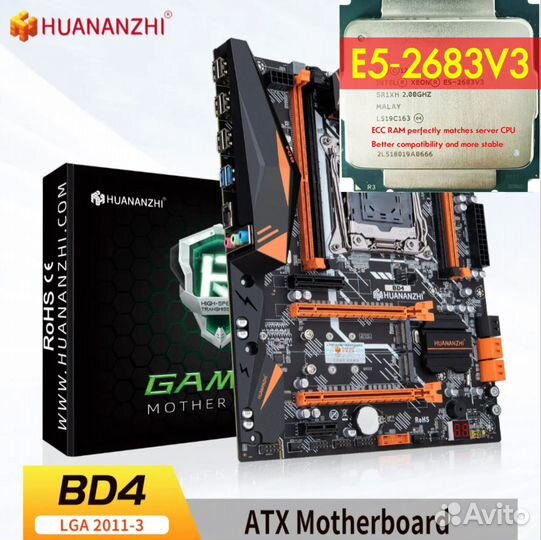Комплект Xeon 2683v3 + Huananzhi BD4 + 16 GB