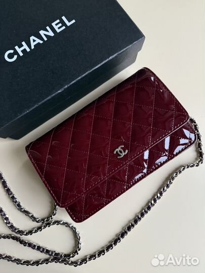 Сумка chanel mini лаковая бордовая