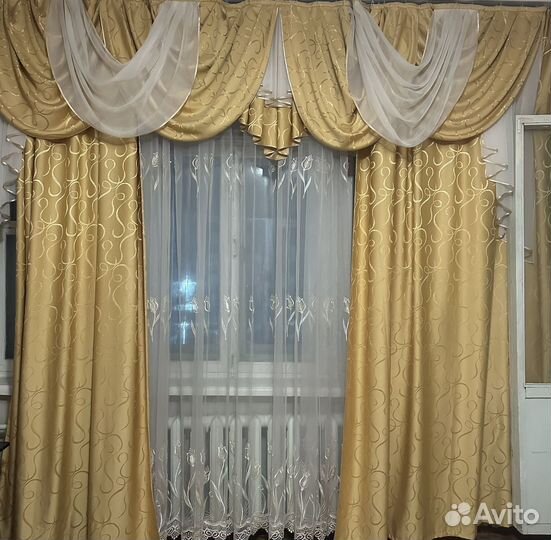 Шторы с ламбрекеном бу