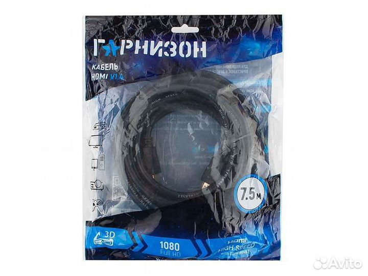 Кабель hdmi Гарнизон GCC-hdmi-7.5M 7.5м v1.4 M/M