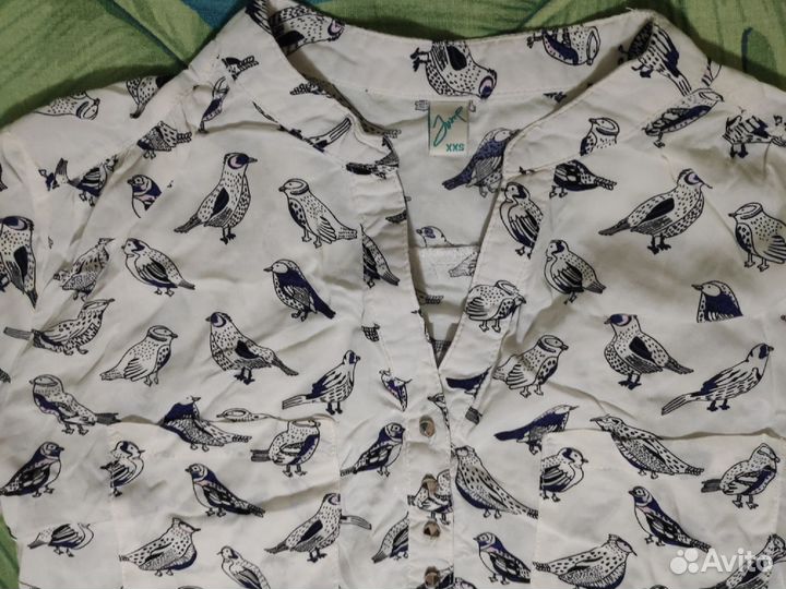 Блузка рубашка Zolla с птичками