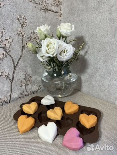 Силиконовая форма сердечки