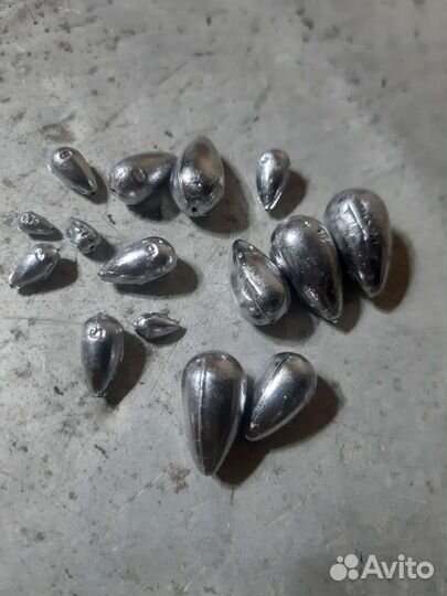 Груз рыболовный капля оливка скользящая